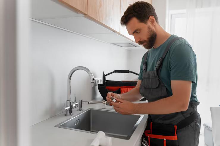 Plombier en intervention aux Mureaux